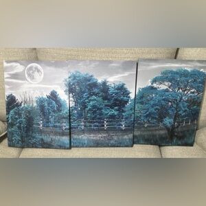 Blue and Gray Landscape Canvas Wall Art